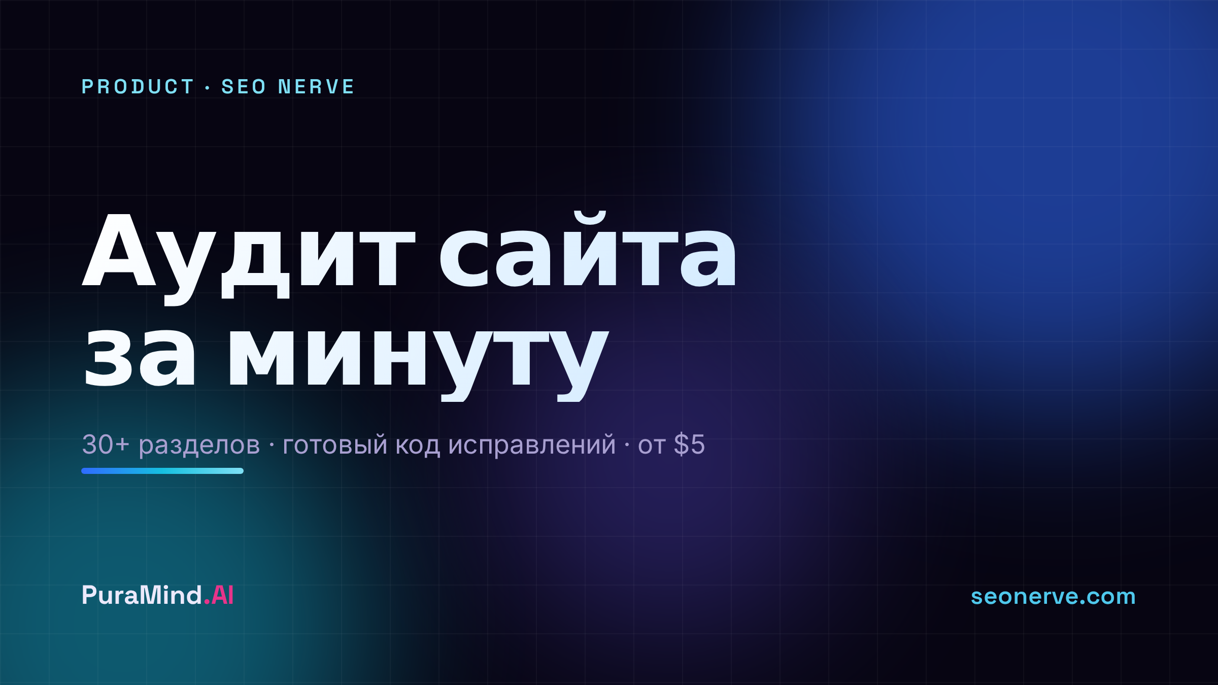 SEO Nerve: полный аудит сайта за минуту - бесплатный балл, отчёт от $5