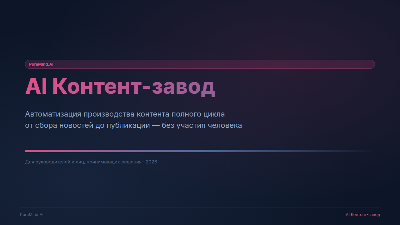 AI Контент-завод: автоматизация производства контента от новости до публикации
